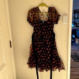 Strawberry glitter mesh dress size medium.
